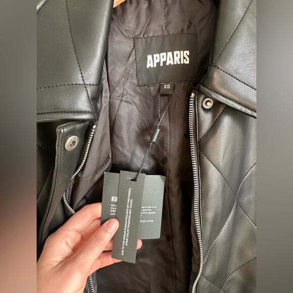 APPARIS Stevie Quilted Faux Leather Shirt Jacket XS NWT - Picture 12 of 14